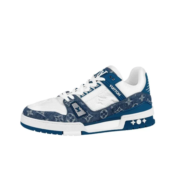 Louis Vuitton LV Trainer - Blue Monogram Denim White - 图片 5