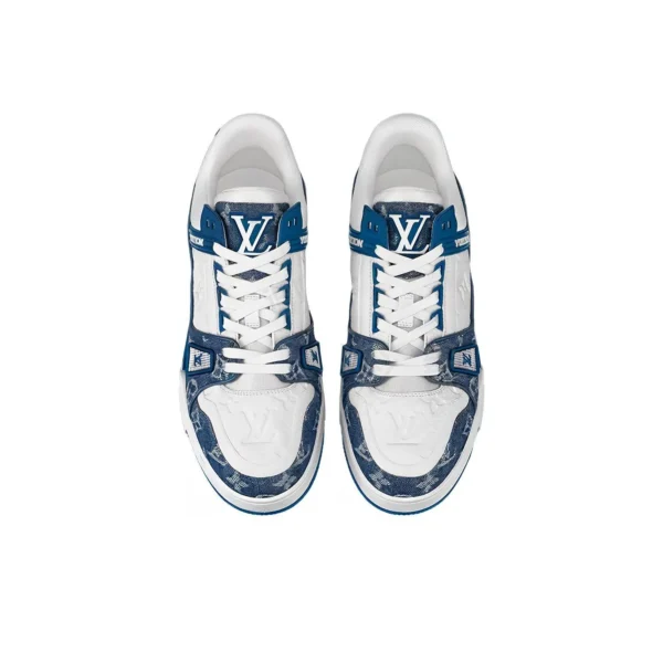Louis Vuitton LV Trainer - Blue Monogram Denim White - 图片 4